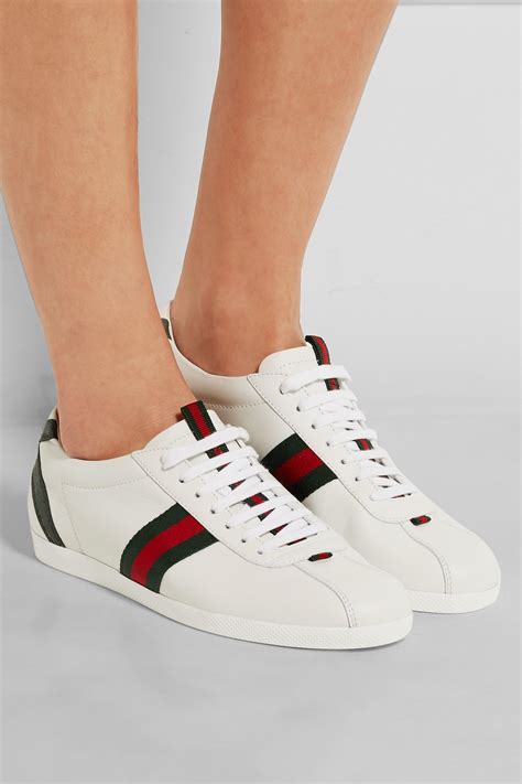 gucci leatehr sneakers for women|gucci white women's sneakers.